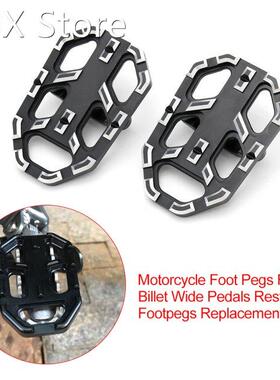 Motorcycle Foot Pegs Front Billet Wide Pedals Rest Footpegs