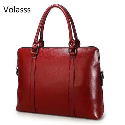 New Genuine Leather Briefcase For Woman Laptop Computer Bag