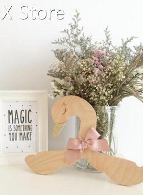 Wooden Hanger Swan, Silk Bow, Racks For Children's C