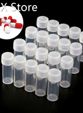 20Pcs 5ml Plastic Test Tubes Vials Sample Container Powder C