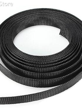 10m Length Braided Cable Sleeve 6/8/10/12/15mm Diameter Blac
