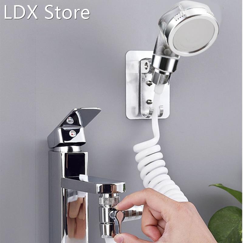 Bathroom Wash Face Basin Water Tap External Shower Head Flex