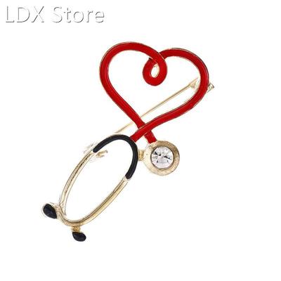 1pcs Medical Medicine Brooch Pin Stethoscope Electrocardiogr