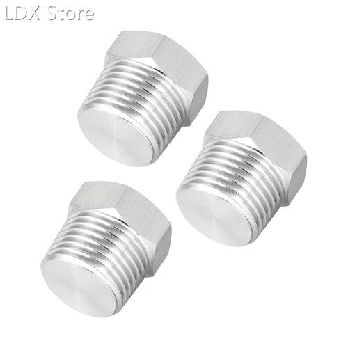3pcs 1/2NPT Male Hex Head Plug 304 Stainless Steel Solid Th