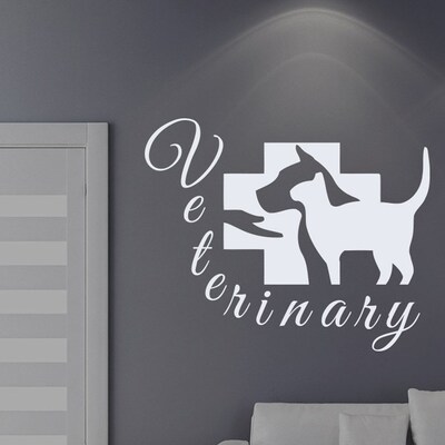 Pet Veterinary Services Sign Wall Stickers Grooming Salon Ho