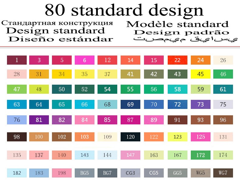 30/40/60/80 Color Alcohol Based Marker Drawing Pen Set Manga