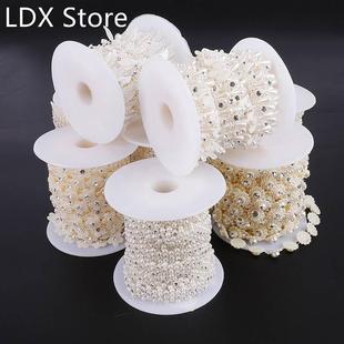 New Pave ABS Pearl Crystal Beads Rope DIY Craft Jewelry Deco