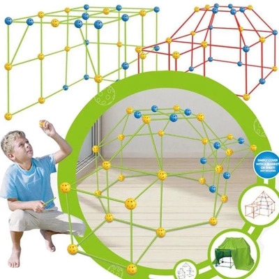 Kids Construction Fort Building Castles Tunnels Tents Kit DI