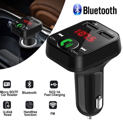 Bluetooth Wireless Car kit Handfree LCD FM Transmitter Dual