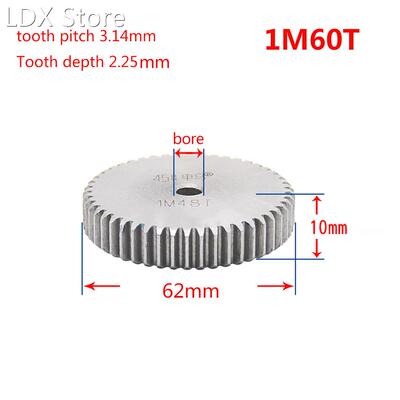 1 Modulus 60 Teeth Spur Gear 45# Steel Motor Gear Wheel No q