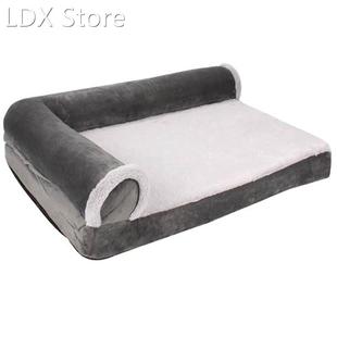 Plush Orthopedic L-Shaped Recliner Dog Bed Pet Supplies Dog