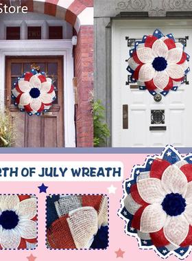 Simulation Wreath 适用于 Front Door Fourth Of Julys Wreath V