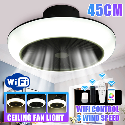 45cm WiFi Modern LED Ceiling Fan Lamp With Light Home Bedroo