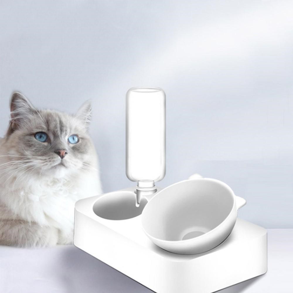 Cat Feeder Bowl Tableware Dogs Food-Pet with Holder Dog-Feed