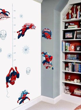 Spider Man height ruler Wall Sticker Creative Printed Superh