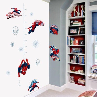 Spider Man height ruler Wall Sticker Creative Printed Superh