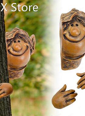 Man Tree Hugger Tree Face Outdoor Cute Funny Resin Man Tree