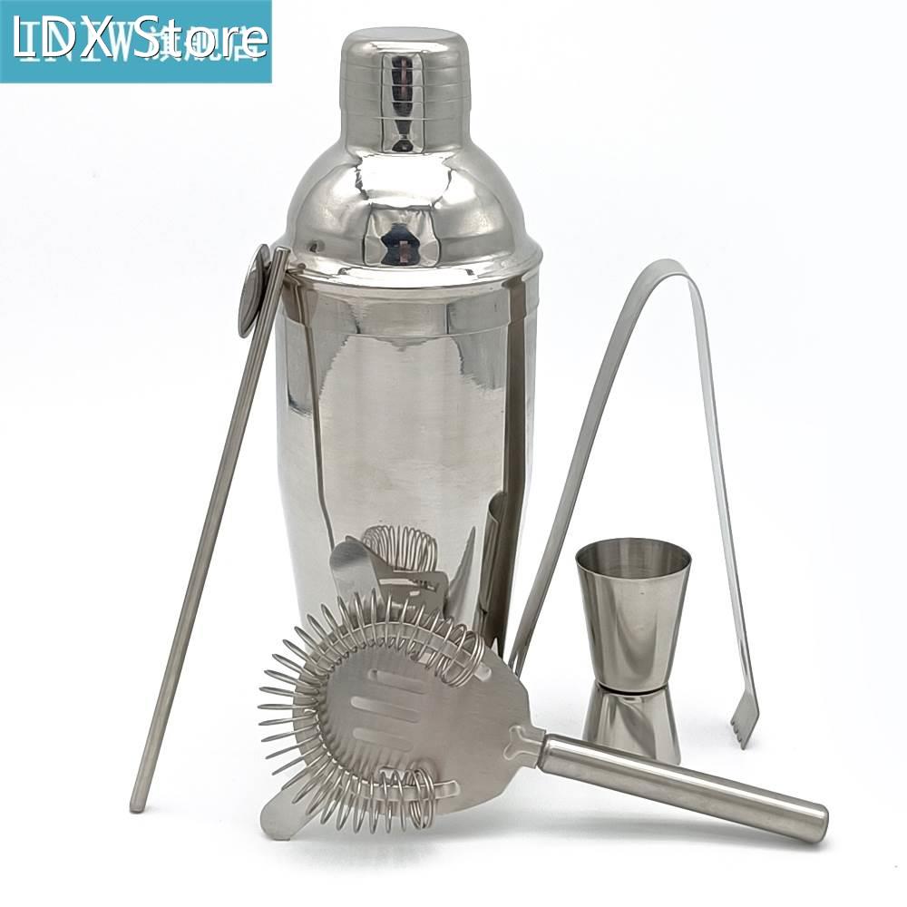 5pcs Cocktail Set 750ml/550ml Shaker Mixer Stainless Steel D