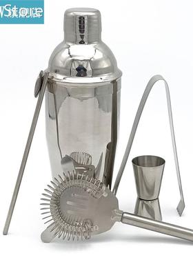 5pcs Cocktail Set 750ml/550ml Shaker Mixer Stainless Steel D