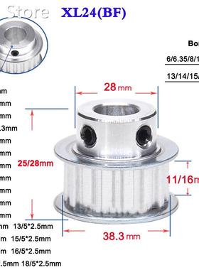 1Pcs XL24 Timing Belt Pulley Keyway Synchronous Wheel Width