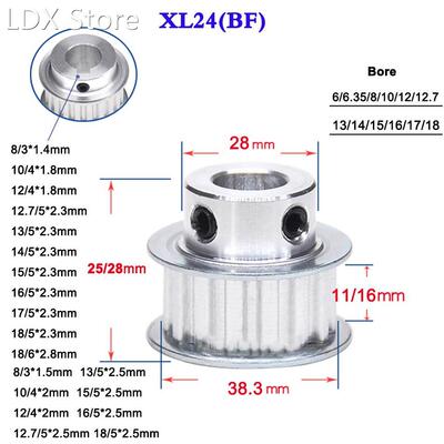 1Pcs XL24 Timing Belt Pulley Keyway Synchronous Wheel Width