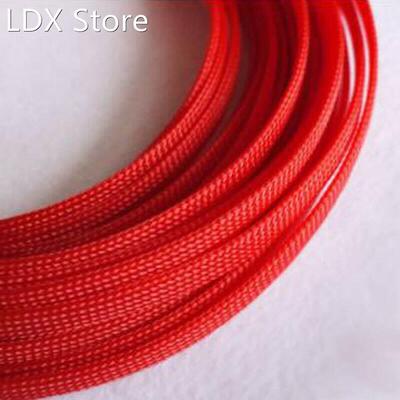 Red 3-40mm Cable Sleeves Encrypted Snakeskin Mesh Wire Prote
