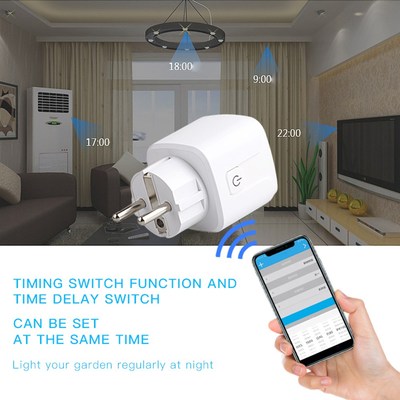 3Pcs EU Smart WiFi Plug Adaptor 16A Wireless Socket Outlet