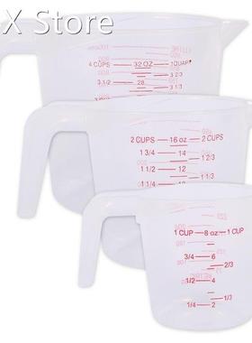 3pcs Plastic Measuring Cup Jug Spout Surface Kitchen Measure
