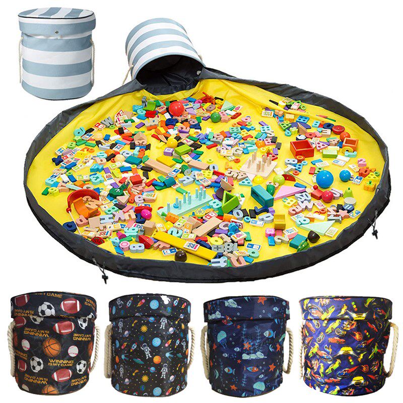 toy storage basket clean-up storage bag play mat for kids co