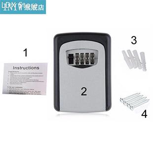 4-Digit Outdoor Keys Storage Safe Aluminum Alloy Box Combina
