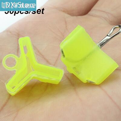 50Pcs Fishing Treble Hooks Covers Case Black Green Lightweig