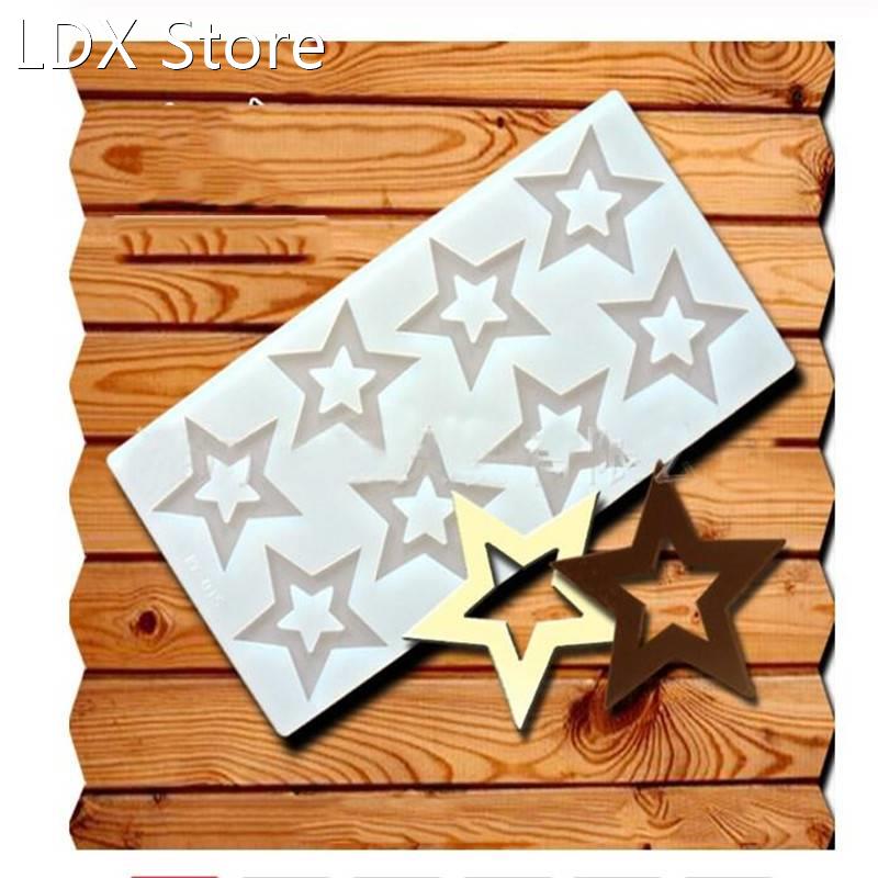 Hot DIY 3D Star Shape Silicone Mold Cake Decorating Tools Cu