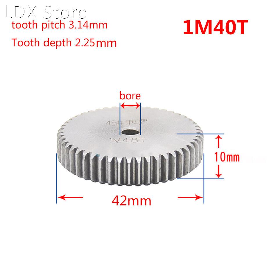 1 Modulus 40 Teeth Spur Gear 45# Steel Motor Gear Wheel No q