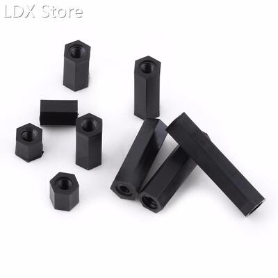 100Pcs/set M3 F-F Nylon Screw Nut Hex Spacer Standoff Thread
