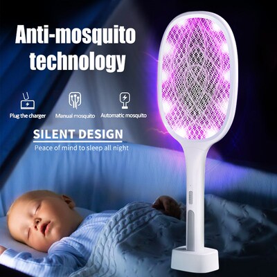 LED 2 in 1 Electric Electric Trap Insect Racket Fly Swatter