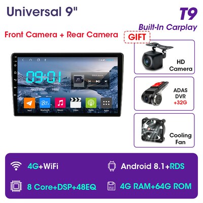 2 Din Android 8.1 2G+32G 4G NET 9/10.1 Inch Car Radio Multim