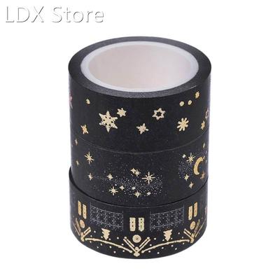 Black Moon Stars Paper Sticky Adhesive Sticker Decorative Wa