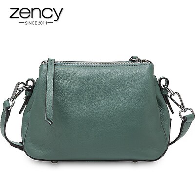 Zency Simple Style Women Shoulder Bag  Genuine Leather