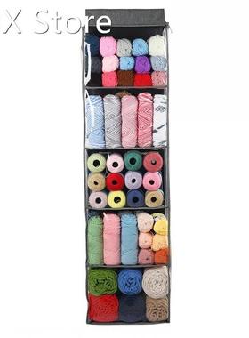 5 Pocket Hanging Handbag Organizer For Wardrobe Closet Trans