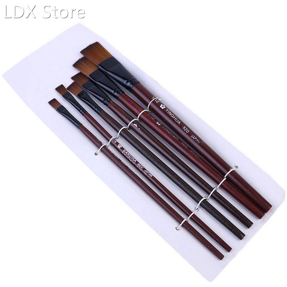 6pcs/Set Artist Paint Brush Set 5Pcs High Quality Nylon Hair