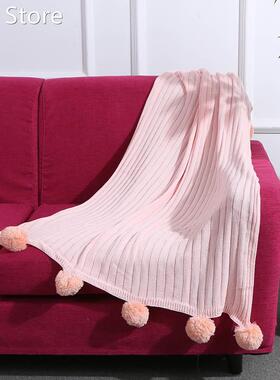 Knitted Blanket Cotton Hypoallergenic Striped Knitted Blanke