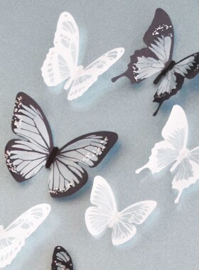18pcs/lot 3d Effect Crystal Butterflies Wall Sticker Beautif