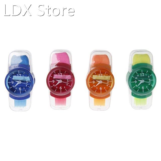 1Pc Creative Grinder Cartoon Watches Sliced Pencil Sharpener