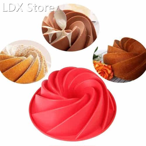 3D Big Swirl Shape Silicone Butter Cake Mould Kitchen Baking