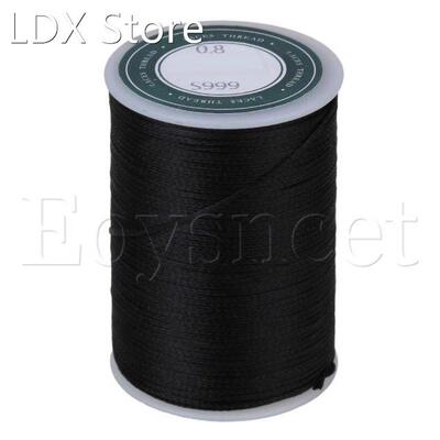 78M 0.8MM Black Flat Waxed Polyester Thread Cord for Handcra