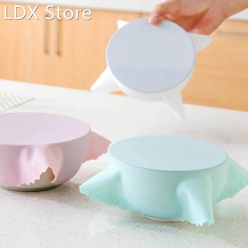 reusable stretch food saran silicone wrap keeping cover lid