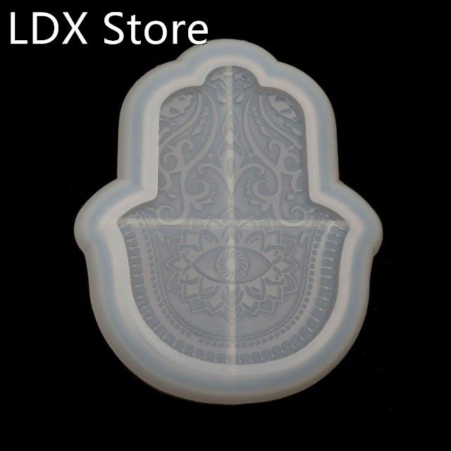 DIY Hamsa Hand Tray Resin Mold Palm Amulet Jewelry Plate Dis