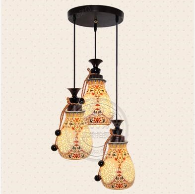 double floor stairs Pendant Lights Ceramic glass Chinese sty