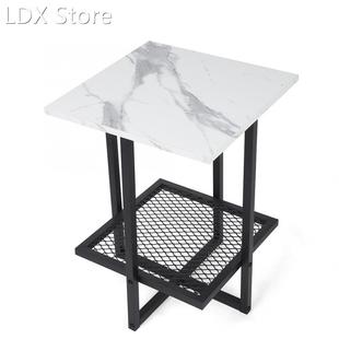 Table 2 Tier Side Table Coffee Desk Modern White Marble Meta