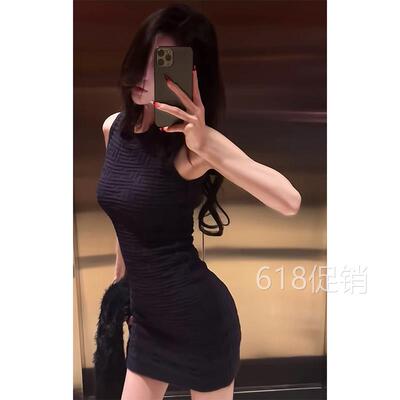 纯欲风辣妹无袖针织洋装女春夏小个子性感气质别致内搭包臀裙子